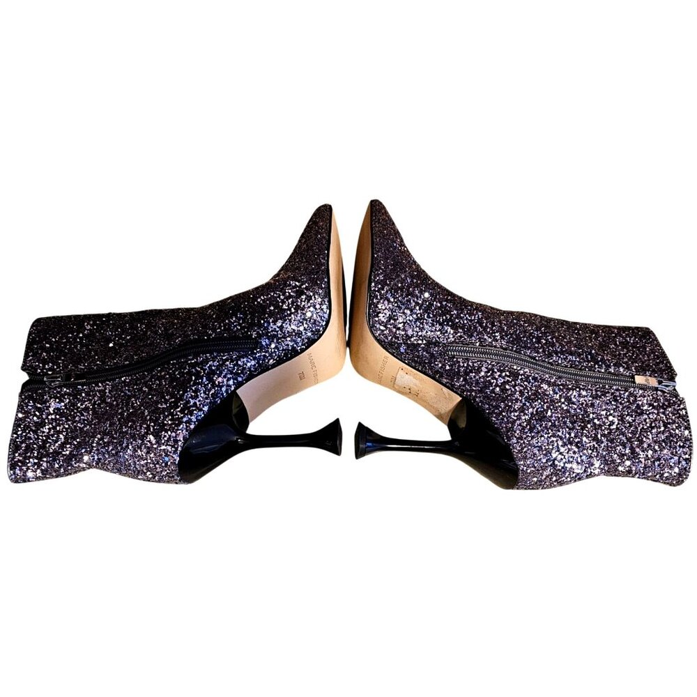 Glitter Stiletto Ankle Boots With Side Zippers And Pointed Toe Women' Size 7.5M - Picture 6 of 11